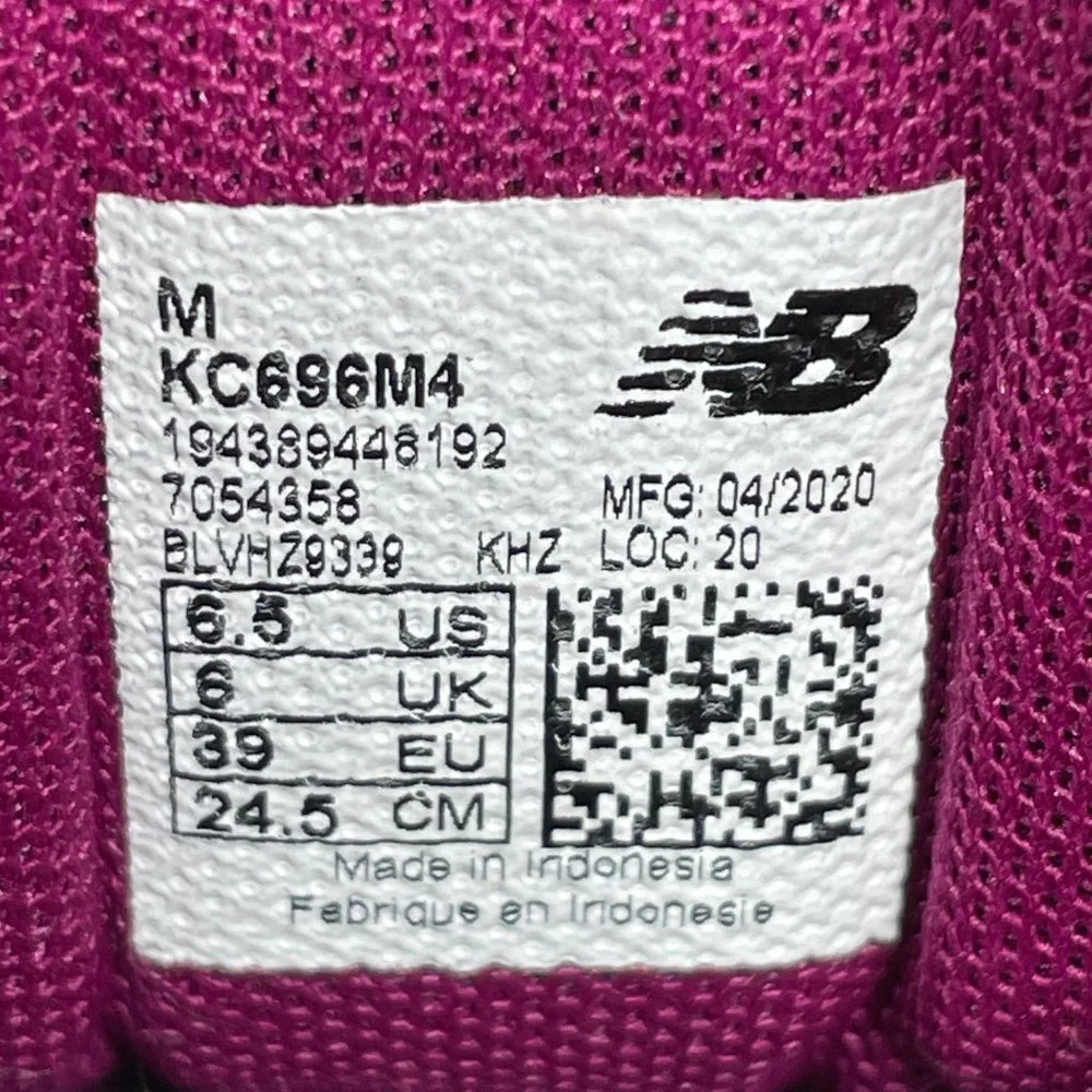 New Balance 696v4 Youth Girls Size 6.5 Shoes Mulberry Hard Court Tennis Sneaker